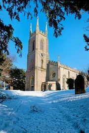 2GAFGP4 Warminster, Wiltshire, UK - February 2 2019: Snowy winter photo of Christ Church Anglican Church on the southern side of the town of Warminster 2GAFGP4 Warminster, Wiltshire, UK - February 2 2019: Snowy winter photo of Christ Church Anglican Church on the southern side of the town of Warminster