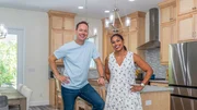 Brian and Mika Kleinschmidt pose in the Regazzoni family's new kitchen and dining area, as seen on 100 Day Dream Home, Season 6. Brian and Mika Kleinschmidt pose in the Regazzoni family's new kitchen and dining area, as seen on 100 Day Dream Home, Season 6.
