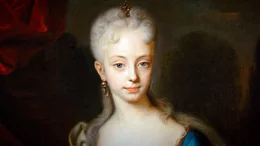 Maria Theresia im Alter von etwa 10-12 Jahren (Gem&auml;lde von Andreas M&ouml;ller um 1727) .