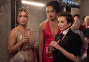 L-R: Tuuli Narkle as AFP Liaison Officer Constable Evie Cooper, Olivia Swann as NCIS Special Agent Captain Michelle Mackey and Mavournee Hazel as Forensic Pathologist Bluebird 'Blue' Gleeson in NCIS: Sydney, episode 7, season 1. L-R: Tuuli Narkle as AFP Liaison Officer Constable Evie Cooper, Olivia Swann as NCIS Special Agent Captain Michelle Mackey and Mavournee Hazel as Forensic Pathologist Bluebird 'Blue' Gleeson in NCIS: Sydney, episode 7, season 1.