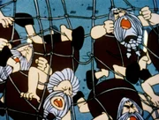 Die Graum&auml;nner sind nicht wenig &uuml;berrascht: nun sind sie in die Falle geraten.