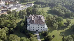 Schloss Laxenburg, Flugaufnahme.