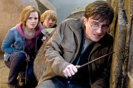 (v.li.): Emma Watson (Hermine Granger), Rupert Grint (Ron Weasley), Daniel Radcliffe (Harry Potter).