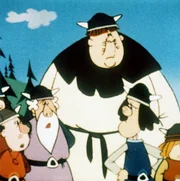 Ein hungriger B&auml;r ist mitten ins Dorf der Wikinger eingebrochen und hat Snorres Kuh gerissen.