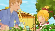 Conni und Papa freuen sich über Wilderdbeeren. Conni und Papa freuen sich über Wilderdbeeren.