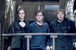 (v.li.): Emma Watson (Hermine Granger), Daniel Radcliffe (Harry Potter), Rupert Grint (Ron Weasley).