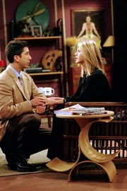 Ross Geller (David Schwimmer, l.); Rachel Green (Jennifer Aniston, r.) Ross Geller (David Schwimmer, l.); Rachel Green (Jennifer Aniston, r.)