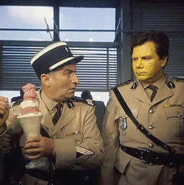 Ludovic Cruchot (Louis de Fun&egrave;s, l.), Gendarm J&eacute;r&ocirc;me Gerber (Michel Galabru)