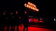 Jay, Billy, Zak and Aaron in front of Hotel Congress sign Jay, Billy, Zak and Aaron in front of Hotel Congress sign