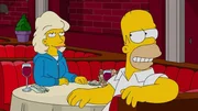 Homer (r.) ist hin und weg von der h&uuml;bschen Julia (l.)
