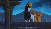 Yakari und sein Pony Kleiner Donner genießen den Regen. Yakari und sein Pony Kleiner Donner genießen den Regen.