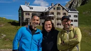 Von links: Marcus Fahn mit Tine M&uuml;ller und Dominik M&uuml;ller, vor der Rappenseeh&uuml;tte.