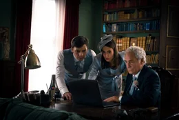 v.li.: Marcel Katzenbach (Stefan Pohl), Dagmar Lannau (Monica Reyes), Eduard Lannau (August Zirner).