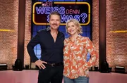 Moderator Kai Pflaume und seine Rateteam-Kapitäne Bernhard Hoëcker und Elton begrüßen in dieser Sendung den Schauspieler Hardy Krüger Junior (l.) und die Schauspielerin Eva Habermann (r.). Moderator Kai Pflaume und seine Rateteam-Kapitäne Bernhard Hoëcker und Elton begrüßen in dieser Sendung den Schauspieler Hardy Krüger Junior (l.) und die Schauspielerin Eva Habermann (r.).