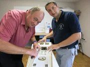 Frank and his model-making partner Manfred Frank and his model-making partner Manfred