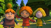 Gilby und seine Kumpanen machen Wickie das Leben schwer. Gilby und seine Kumpanen machen Wickie das Leben schwer.