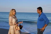 Vanja Grbic cries, and Tony smiles as they stand on the beach. Vanja Grbic cries, and Tony smiles as they stand on the beach.