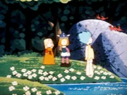 Ein Mädchen bewohnt die Insel, das den Wikinger-Kindern feindselig gegenübersteht. Auch sie fürchtet, dass Ylvi und Wickie den Vögeln etwas antun wollen. Ein Mädchen bewohnt die Insel, das den Wikinger-Kindern feindselig gegenübersteht. Auch sie fürchtet, dass Ylvi und Wickie den Vögeln etwas antun wollen.