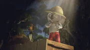 Jacko und Blinky streiten sich, wer von Ihnen als Entdecker des Bunyip gefeiert wird. Jacko und Blinky streiten sich, wer von Ihnen als Entdecker des Bunyip gefeiert wird.