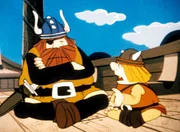 Halvar und Snorre beraten, ob die Prinzessin an Bord bleiben kann &ndash; sie bef&uuml;rchten Schwierigkeiten mit den Soldaten des K&ouml;nigs.