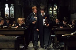 In der Zauberschule Hogwarts hat Harry Potter (Daniel Radcliffe, r.) einen besten Freund gefunden. Mit Ron Weasley (Rupert Grint) verbringt er die meiste Zeit!