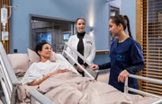 Sofia Galura (Olivia Papoli-Barawati, r.) möchte unbedingt mit Dr. Julia Berger (Mirka Pigulla, M.) die Nachsorge ihrer Patientin Dr. Leyla Sherbaz (Sanam Afrashteh, l.) übernehmen und sich bei der Gelegenheit bei ihrer Chefärztin entschuldigen. Sofia Galura (Olivia Papoli-Barawati, r.) möchte unbedingt mit Dr. Julia Berger (Mirka Pigulla, M.) die Nachsorge ihrer Patientin Dr. Leyla Sherbaz (Sanam Afrashteh, l.) übernehmen und sich bei der Gelegenheit bei ihrer Chefärztin entschuldigen.