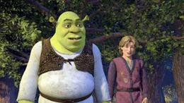Shrek (l.) greift zum Notfallplan. Prinz Artie (r.) ist seine letzte Hoffnung, um sein geruhsames Leben beibehalten zu k&ouml;nnen. Doch der junge Mann hat auch keinen Bock auf den Thron ...