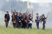 Preußische Soldaten beim Live-Reenactment in Königgrätz. Preußische Soldaten beim Live-Reenactment in Königgrätz.
