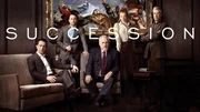 In the back, L-R: Roman Roy (Kieran Culkin), Shiv Roy (Sarah Snook), Connor Roy (Alan Ruck) L-R: Kendall Roy (Jeremy Strong), Logan Roy (Brian Cox)