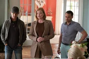 l-r: Kendall Roy (Jeremy Strong), Shiv Roy (Sarah Snook), Roman Roy (Kieran Culkin)