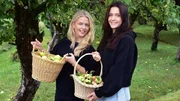 Saga und ihre Schwester bei der Apfelernte – ein Grossteil der Äpfel werden nach Finnland exportiert. Saga und ihre Schwester bei der Apfelernte – ein Grossteil der Äpfel werden nach Finnland exportiert.