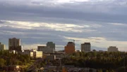 Die Skyline von Yellowknife.