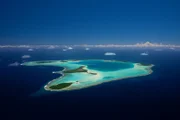 Aerial shot of atoll Tetiaroa