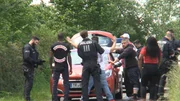 Polizeikontrolle anlässlich des Jubiläumstreffens der Gruppe Ende Mai.