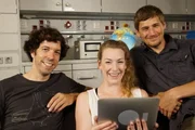 Die Science-Checker: Achim, Jana und Leon.