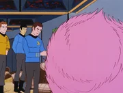 Im Bild:
V.l.n.r.:
Captain Kirk, Commander Spock, Dr. McCoy