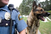 Officer Jim Nash with his canine, Bingo.