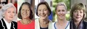 Die Berliner Jahre: Unsere First Ladies der Berliner Jahre: v.l.n.r. Christiane Herzog, Christina Rau, Eva Luise Köhler, Bettina Wulff und Daniela Schadt.