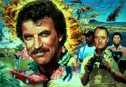 Der schnauzbärtige Draufgänger Thomas Sullivan Magnum (Tom Selleck, l.) arbeitet als Privatdetektiv auf Hawaii und ist außerdem der Sicherheitsbeauftragte von Robin Masters, einem reichen, mysteriösen Schriftsteller ?