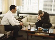 Schwieriges Gespräch: Jon Hamm als Don Draper, Jared Harris als Lane Pryce