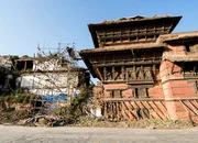 Vom Erdbeben zerstörte historische Gebäude in Kathmandu