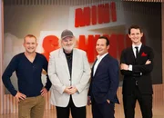 Die Komiker Simon Enzler, Peach Weber, Claudio Zuccolini und Moderator Fabian Unteregger