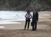 Spaziergang am Strand: Sara Martins als Camille Bordey, Ben Miller als DI Richard Poole