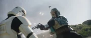 Boba Fett (Temuera Morrison) erledigt einen Sturmtruppler