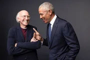 Trotz ihrer Streitereien haben Larry David und Barack Obama (r.) Spaß bei der Produktion