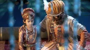 Kaiser Jalal Akbar (Rajat Tokas, re)
young Salim (Ayaan Zubair Rahmani, li)