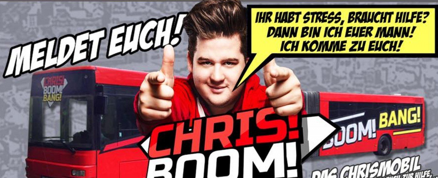 Comedian als Superheld in "Chris! Boom! Bang!"