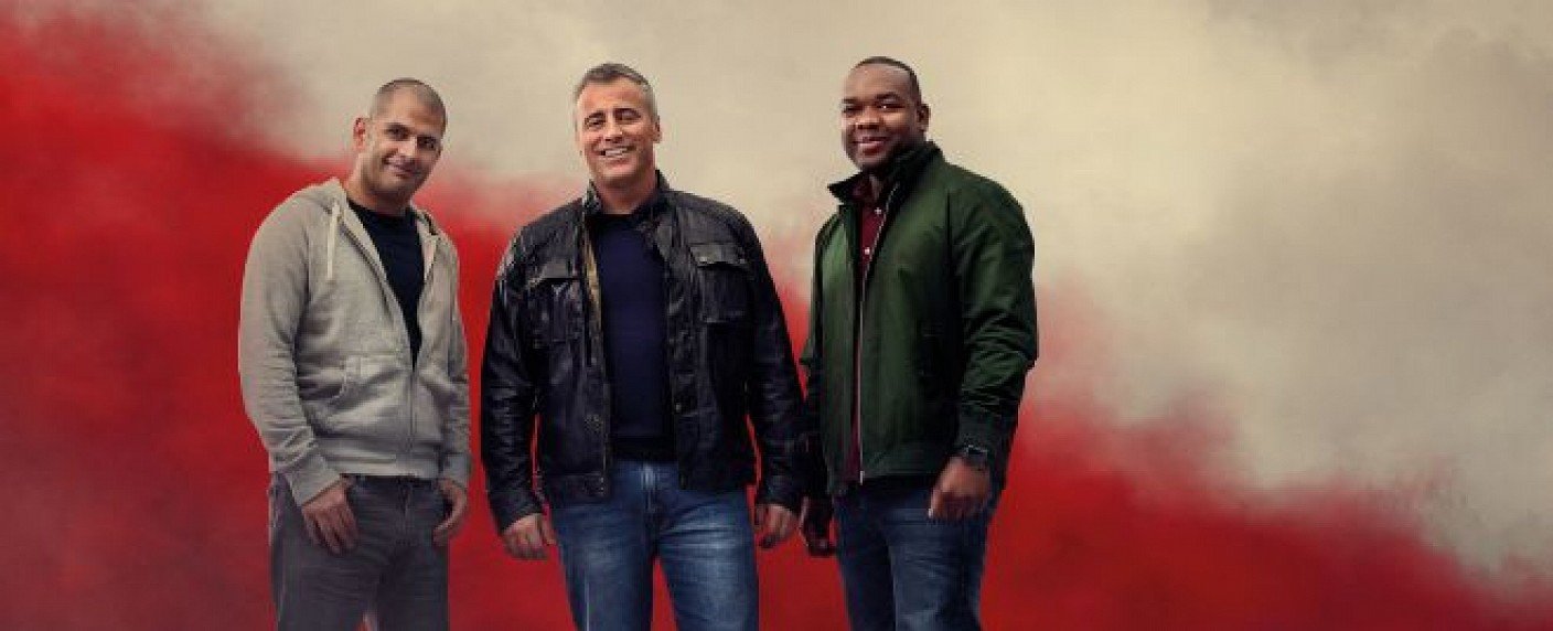 Matt LeBlanc moderiert mit Chris Harris und Rory Reid