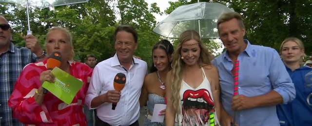 Evakuierung im "ZDF-Fernsehgarten": Gewitter macht Mallorca-Party nass