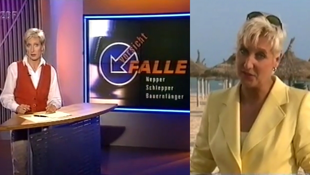 Sabine Zimmermann berichtete aus einem brandneuen Studio (l.) und manchmal sogar unter südlicher Sonne (r.).
